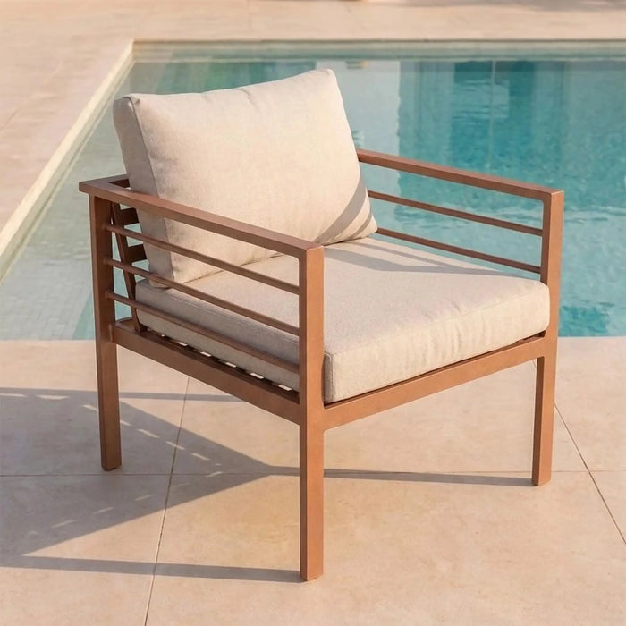 Marteena 7-Seater Outdoor Sofa Set | Steel Frame Garden Furniture | Modern Design Patio Sofaset | Outdoor Seating Table And Chairs For Lawn Garden-Yellow