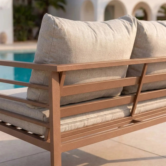 Marteena 7-Seater Outdoor Sofa Set | Steel Frame Garden Furniture | Modern Design Patio Sofaset | Outdoor Seating Table And Chairs For Lawn Garden-Yellow