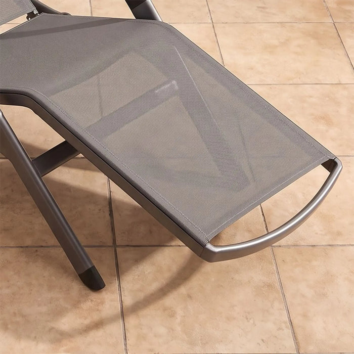 Penny Sun Lounger | All Weather Patio Sunloungers | Single Relaxing Chair | Modern Design Outdoor Furniture For Gardens Lawns Poolsides L167xW75xH82cm - Dark Grey