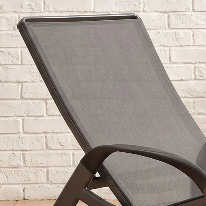 Penny Sun Lounger | All Weather Patio Sunloungers | Single Relaxing Chair | Modern Design Outdoor Furniture For Gardens Lawns Poolsides L167xW75xH82cm - Dark Grey