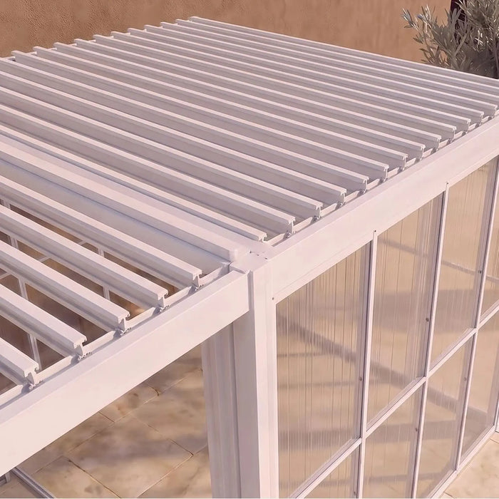 Majestic House Gazebo 3x6 M | Aluminium Frame Gazebo | With Seating | Weather Resistant Garden Canopy | Modern Design Outdoor Furniture | Size L600xW300xH240cm-White