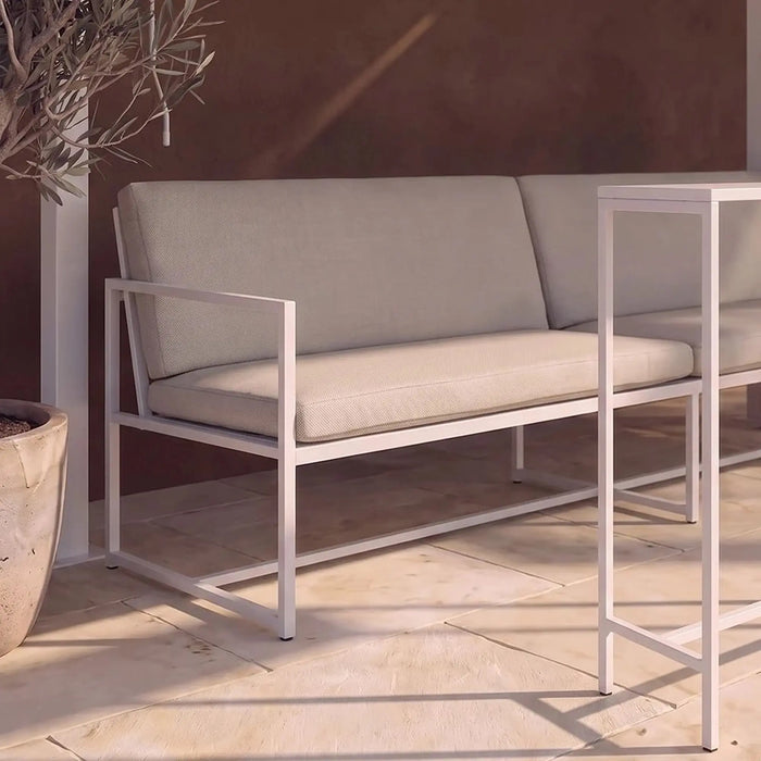 Majestic House Gazebo 3x6 M | Aluminium Frame Gazebo | With Seating | Weather Resistant Garden Canopy | Modern Design Outdoor Furniture | Size L600xW300xH240cm-White
