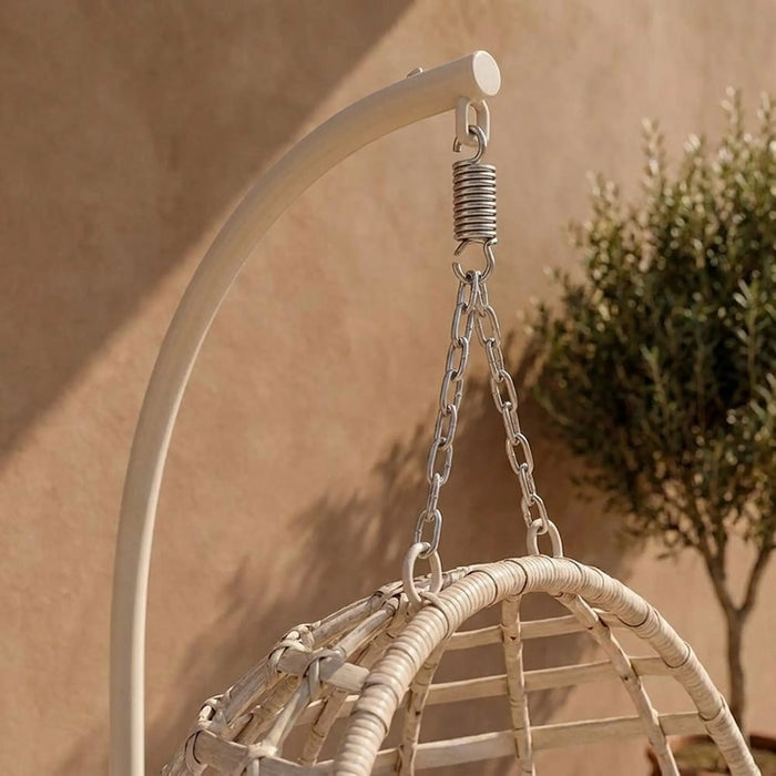 Ayesha 1-Seater Swing Chair | One Seater Hammock Chair | Modern Design Hanging Chair | Swing Chair For Indoor Outdoor Garden Patio L91xW59xH106cm - Beige