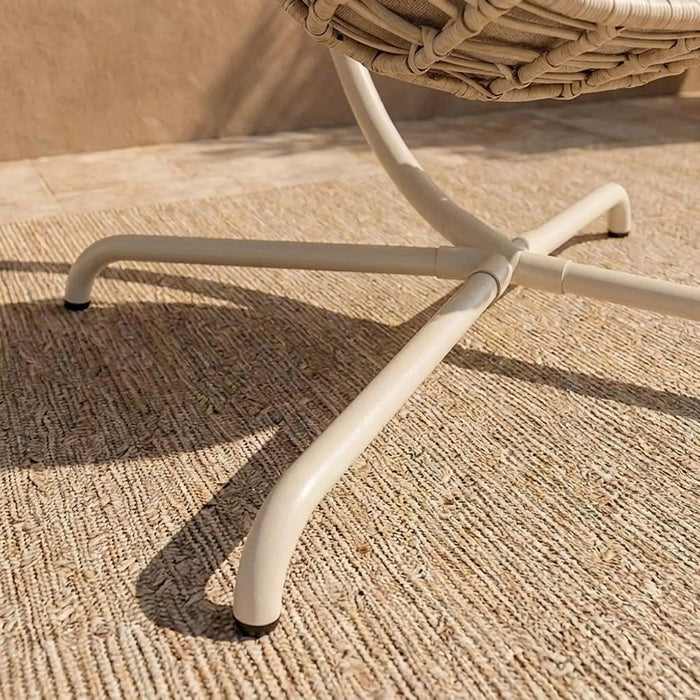 Ayesha 1-Seater Swing Chair | One Seater Hammock Chair | Modern Design Hanging Chair | Swing Chair For Indoor Outdoor Garden Patio L91xW59xH106cm - Beige