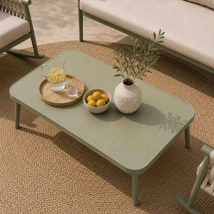 Del 5-Seater Outdoor Sofa Set | Iron Frame Garden Furniture | Modern Design Patio Sofaset | Outdoor Seating Table And Chairs For Lawn Garden-Green