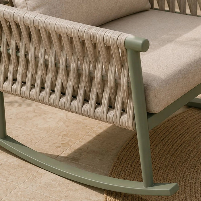 Del 5-Seater Outdoor Sofa Set | Iron Frame Garden Furniture | Modern Design Patio Sofaset | Outdoor Seating Table And Chairs For Lawn Garden-Green