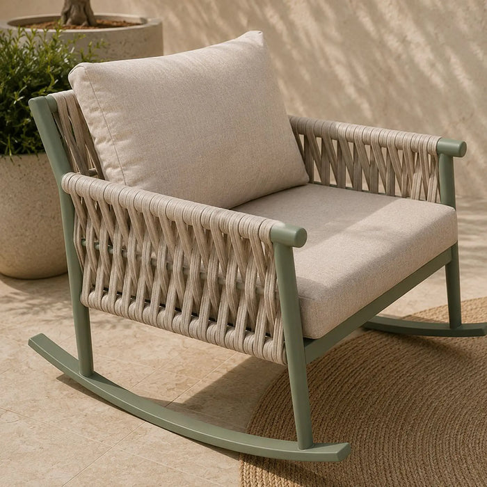 Del 5-Seater Outdoor Sofa Set | Iron Frame Garden Furniture | Modern Design Patio Sofaset | Outdoor Seating Table And Chairs For Lawn Garden-Green