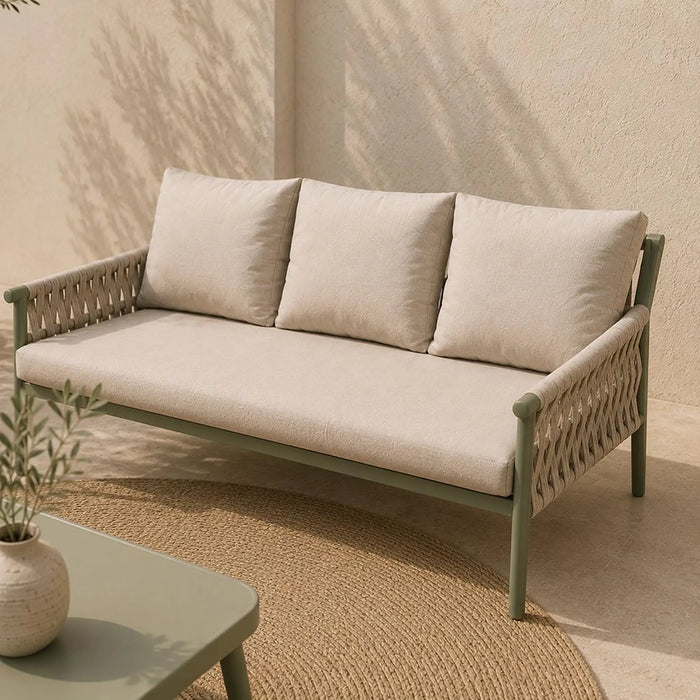 Del 5-Seater Outdoor Sofa Set | Iron Frame Garden Furniture | Modern Design Patio Sofaset | Outdoor Seating Table And Chairs For Lawn Garden-Green