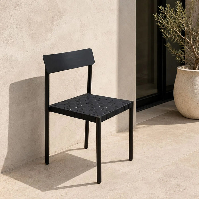 Elle Aluminum Chair | Porch Bistro Chair | Modern Design Garden Furniture For Outdoor Seating, Terrace, Lawn, Patio, Balcony | L49xW48xH78cm -Black
