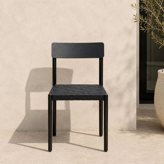 Elle Aluminum Chair | Porch Bistro Chair | Modern Design Garden Furniture For Outdoor Seating, Terrace, Lawn, Patio, Balcony | L49xW48xH78cm -Black