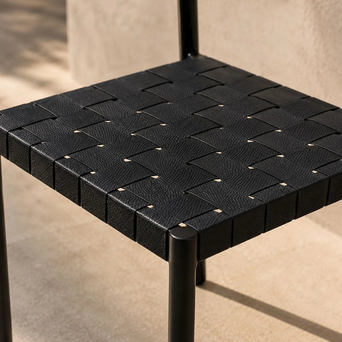 Elle Aluminum Chair | Porch Bistro Chair | Modern Design Garden Furniture For Outdoor Seating, Terrace, Lawn, Patio, Balcony | L49xW48xH78cm -Black