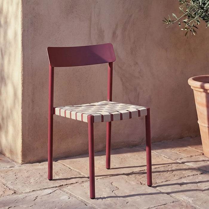 Elle Aluminum Chair | Porch Bistro Chair | Modern Design Garden Furniture For Outdoor Seating, Terrace, Lawn, Patio, Balcony | L49xW48xH78cm -Orange