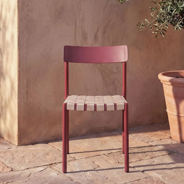 Elle Aluminum Chair | Porch Bistro Chair | Modern Design Garden Furniture For Outdoor Seating, Terrace, Lawn, Patio, Balcony | L49xW48xH78cm -Orange