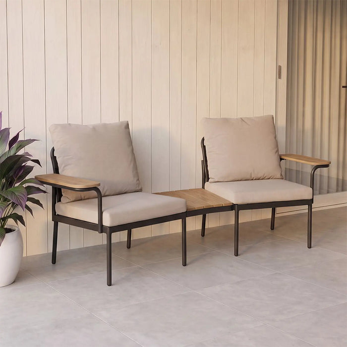 Aryana Balcony Set 1+2 | 2-Seater Set With Table | All Weather 1 Piece Bistro Set With Coffee Table | Modern Design Furniture For Balcony Outdoor Garden -