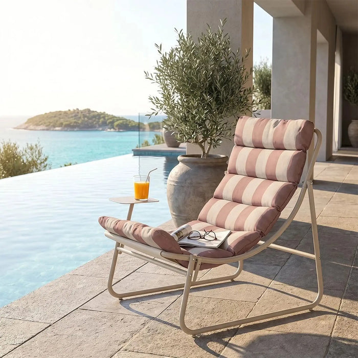 Brio Balcony Chair | Porch Bistro Chair | Modern Design Garden Furniture For Outdoor Seating, Terrace, Lawn, Patio, Balcony | L64xW85xH82cm -Milky White