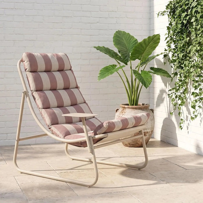 Brio Balcony Chair | Porch Bistro Chair | Modern Design Garden Furniture For Outdoor Seating, Terrace, Lawn, Patio, Balcony | L64xW85xH82cm -Milky White
