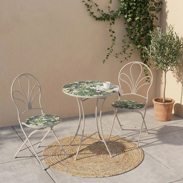 Mosaic Balcony Set 1+2 | 2-Seater Set With Table | All Weather 3 Piece Bistro Set With Coffee Table | Modern Design Furniture For Balcony Outdoor Garden -