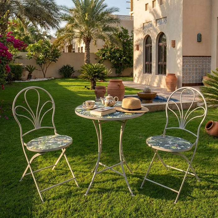 Mosaic Balcony Set 1+2 | 2-Seater Set With Table | All Weather 3 Piece Bistro Set With Coffee Table | Modern Design Furniture For Balcony Outdoor Garden -