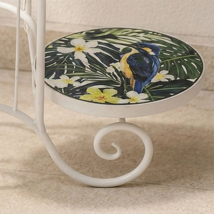 Plant Stand-Floral Marble 53X27X65Cm, Green, Refined Plant Stand, Metal/Tile ,For Elevating Potted Plants, Displaying Decorative Greenery, Organizing