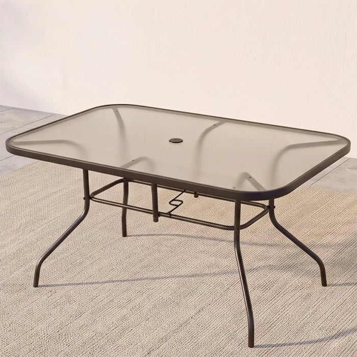 Apex 1 + 4 Seater Dining Set | 5 pc Outdoor Diningset | Water-Resistant Patio Desk | All Weather Steel+Texilene+Polyester, Steel+Glass Patio Modern Outdoor Furniture For Garden- Multicolor