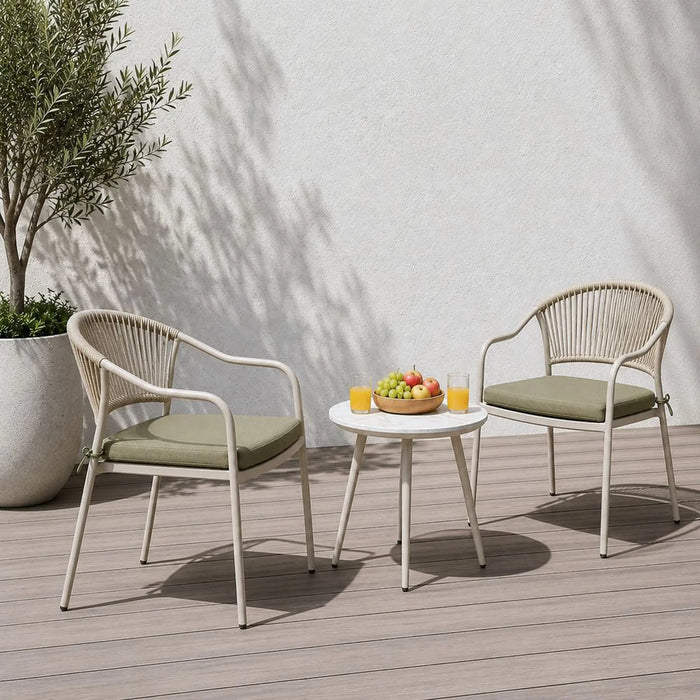 Sahara Balcony Set 1+2 | 2-Seater Set With Table | All Weather 3 Piece Bistro Set With Coffee Table | Modern Design Furniture For Balcony Outdoor Garden -