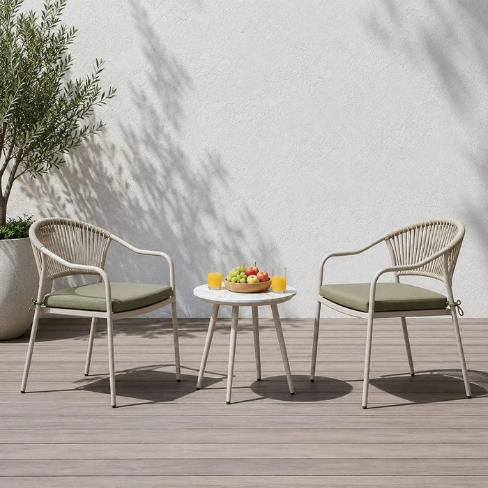 Sahara Balcony Set 1+2 | 2-Seater Set With Table | All Weather 3 Piece Bistro Set With Coffee Table | Modern Design Furniture For Balcony Outdoor Garden -