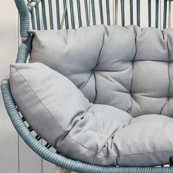 Apparel 2 Seater Accent Chair | Porch Bistro Chair | Modern Design Garden Furniture For Outdoor Seating, Terrace, Lawn, Patio, Balcony | L146xW100xH142cm -Blue