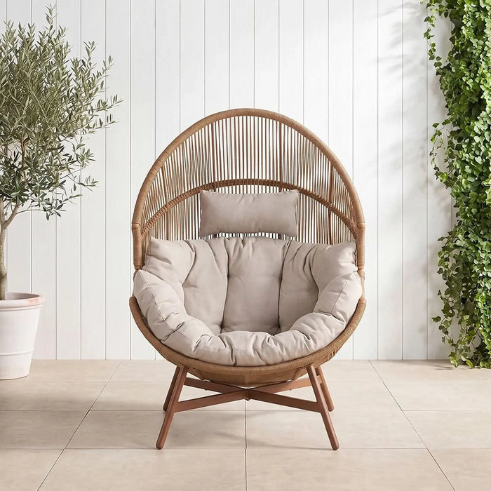 Cozy Jade Chair | Porch Bistro Chair | Modern Design Garden Furniture For Outdoor Seating, Terrace, Lawn, Patio, Balcony | L98xW100xH142cm -Brown