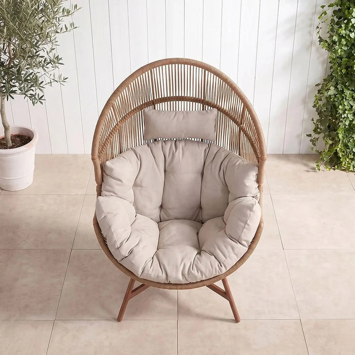 Cozy Jade Chair | Porch Bistro Chair | Modern Design Garden Furniture For Outdoor Seating, Terrace, Lawn, Patio, Balcony | L98xW100xH142cm -Brown