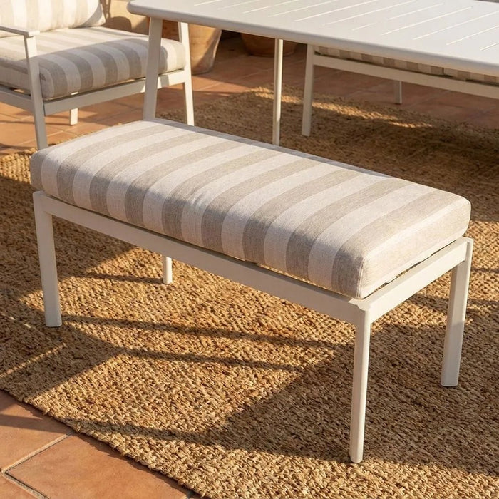 Elena 7-Seater Outdoor Sofa Set | Steel Frame Garden Furniture | Modern Design Patio Sofaset | Outdoor Seating Table And Chairs For Lawn Garden-Beige