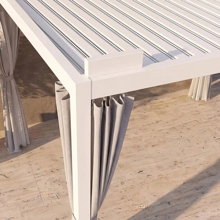 Vivanta Automatic Pergola with Solar - Heat Transfer 3x4 M | Aluminium Frame Gazebo | Without Seating  | Weather Resistant Garden Canopy | Modern Design Outdoor Furniture -White