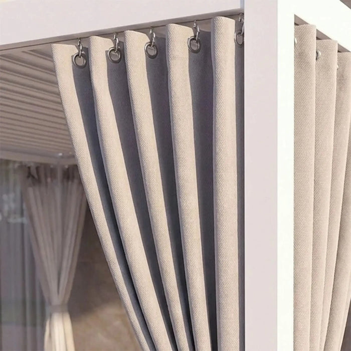 Vivanta Automatic Pergola with Solar - Heat Transfer 3x4 M | Aluminium Frame Gazebo | Without Seating  | Weather Resistant Garden Canopy | Modern Design Outdoor Furniture -White