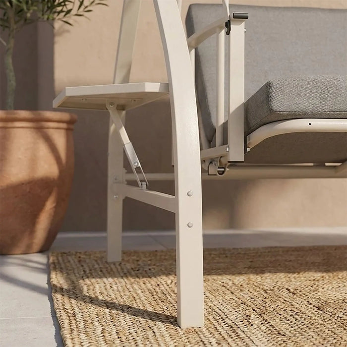 Garnet 3-Seater Swing Chair | Three Seater Hammock Chair | Modern Design Hanging Chair | Swing Chair For Indoor Outdoor Garden Patio L225xW117xH172cm - Grey