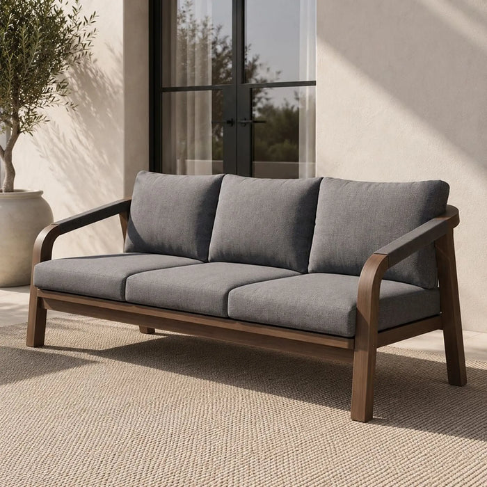 Winchester 5-Seater Outdoor Sofa Set | Aluminum Frame Garden Furniture | Modern Design Patio Sofaset | Outdoor Seating Table And Chairs For Lawn Garden-Teak Color