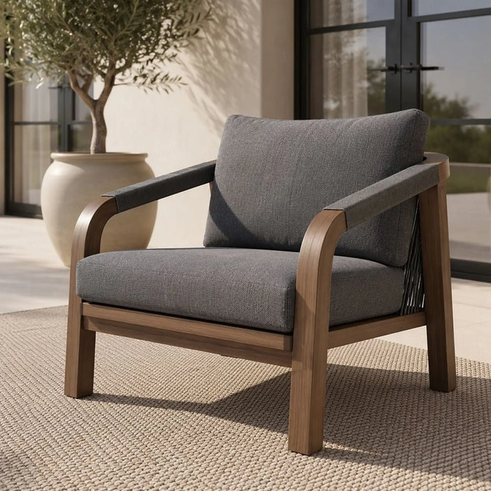 Winchester 5-Seater Outdoor Sofa Set | Aluminum Frame Garden Furniture | Modern Design Patio Sofaset | Outdoor Seating Table And Chairs For Lawn Garden-Teak Color