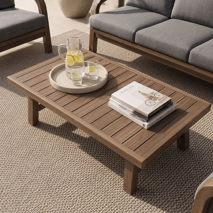Winchester 5-Seater Outdoor Sofa Set | Aluminum Frame Garden Furniture | Modern Design Patio Sofaset | Outdoor Seating Table And Chairs For Lawn Garden-Teak Color