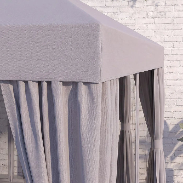 Lireo Aluminum Gazebo 3x4 M | Aluminium Frame Gazebo | Without Seating  | Weather Resistant Garden Canopy | Modern Design Outdoor Furniture | Size L400xW300xH272cm-Grey