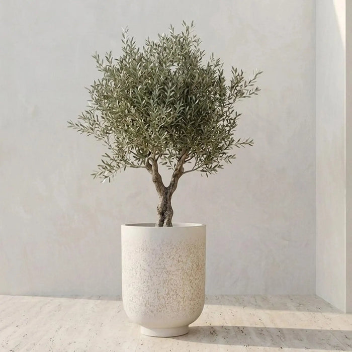 Fibre Stone Pots-Winter Grain 44X44X58 Cm, Multi Color, Stylish Pot, Mgo ,For Displaying Flowers, Herbs, Shrubs, Ornamental Plants