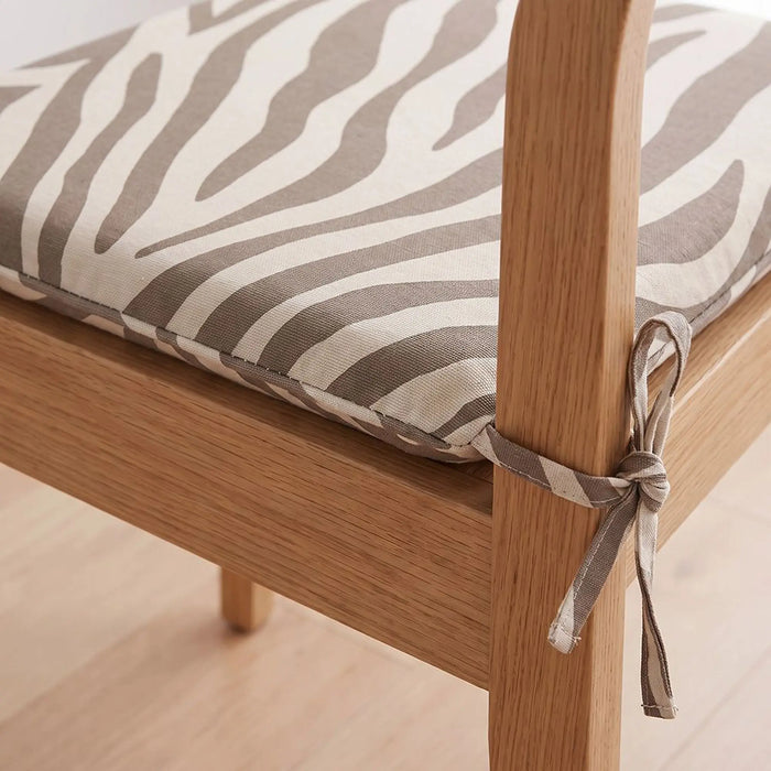 Square Seat Cushion 43X43X5Cm - Graphic Zebra, Multicolour, Graphic Square Seat Cushion, 100% Polyester Fabric, For Garden Seating, Covered Terraces