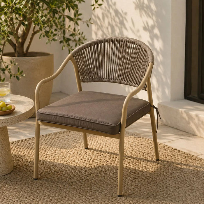 Square Seat Cushion With Zipper 58X58X5Cm - Colormix Cocoa, Brown, Roomy Square Seat Cushion, 100% Polyester Fabric, For Outdoor Chairs And Sofas