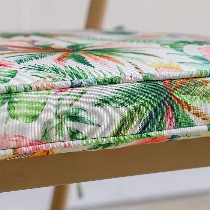 Square Seat Cushion With Zipper 58X58X5Cm - Tropical Murmur, Multicolour, Tropical Square Seat Cushion, 100% Polyester Fabric, For Patio Chairs