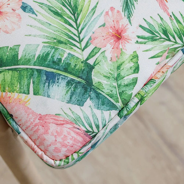Square Seat Cushion With Zipper 58X58X5Cm - Tropical Murmur, Multicolour, Tropical Square Seat Cushion, 100% Polyester Fabric, For Patio Chairs