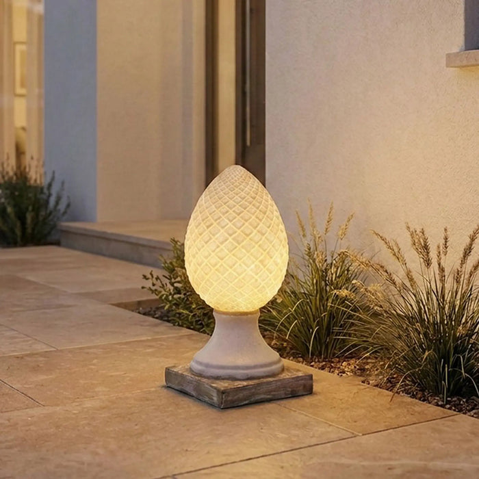 Striped Water Drop Decorative Light 18.8X49.5 Cm, White, Charming Decor, Sandstone ,For Enhancing Gardens, Patios, Balconies, Entrances, Pathways