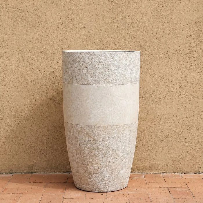 Fibre Clay Pots Horizon - 44X44X78.5 Cm, White, Graceful Pot, Mgo ,For Displaying Flowers, Herbs, Shrubs, Ornamental Plants