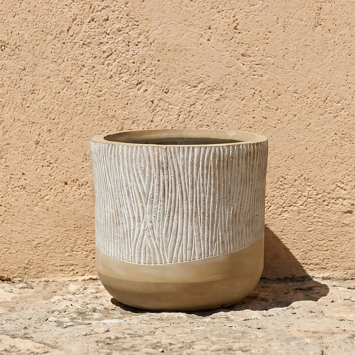 Fibre Clay Pots Sand Drift B - 31X31X29 Cm, Multi Color, Artful Pot, Mgo ,For Displaying Flowers, Herbs, Shrubs, Ornamental Plants