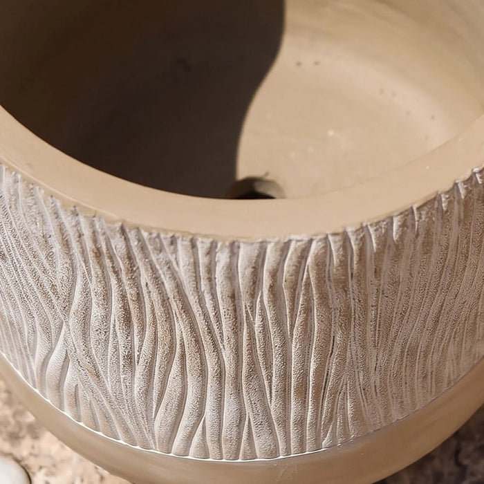 Fibre Clay Pots Sand Drift B - 37X37X35 Cm, Multi Color, Polished Pot, Mgo ,For Displaying Flowers, Herbs, Shrubs, Ornamental Plants