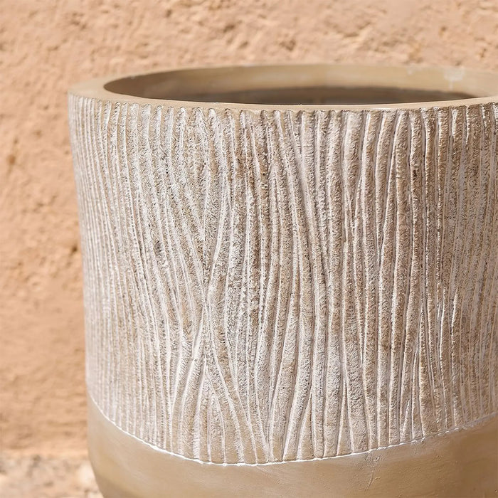 Fibre Clay Pots Sand Drift B - 37X37X35 Cm, Multi Color, Polished Pot, Mgo ,For Displaying Flowers, Herbs, Shrubs, Ornamental Plants