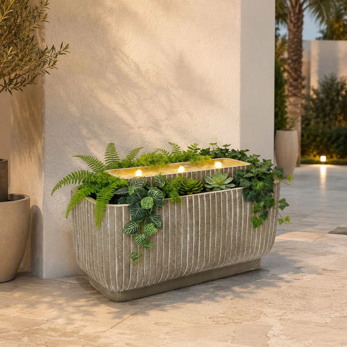 Eden Light Fountain 99X46X53.5 Cm, Multi Color, Graceful Fountain, Polyresin ,For Creating Soothing Water Displays In Gardens, Patios, Entrances
