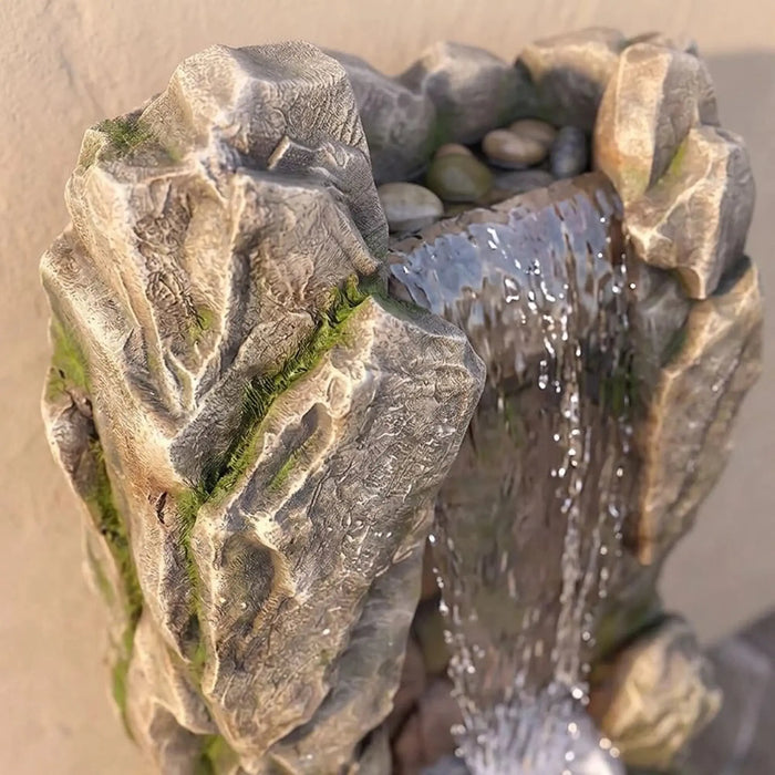 Canyon Falls Fountain - Multi Color, Refined Fountain, Polyresin ,For Creating Soothing Water Displays In Gardens, Patios