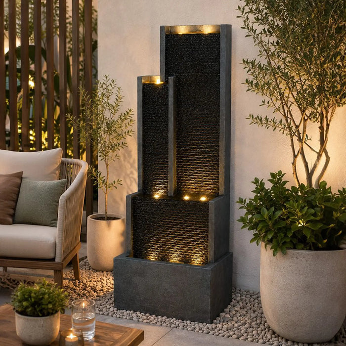 Aqua Vista Fountain - , Multi Color, Stylish Fountain, Polyresin ,For Creating Soothing Water Displays In Gardens, Patios